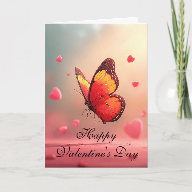 Romantischer Schmetterling Valentinstag  Karte (Vorderseite)
