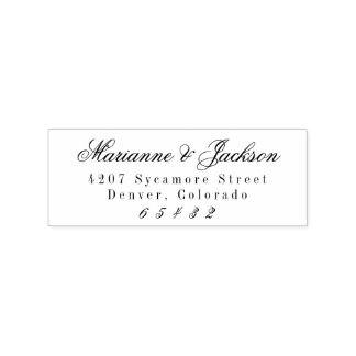 Romantischer Schriftzug Hochzeit Rücksendeadresse Gummistempel