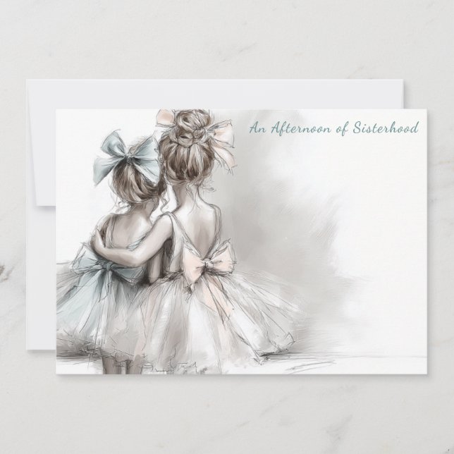 Romantischer Schwestertag Tee Nachmittag Einladung (Vorderseite)