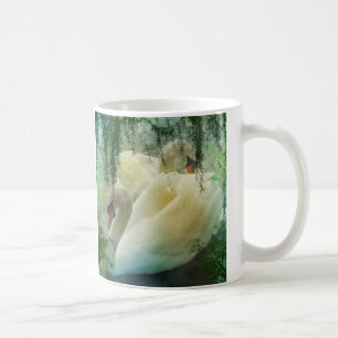 Romantischer See Schwimmen Weiße Schwäne Tasse