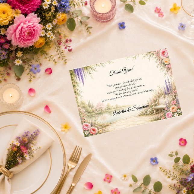 Romantischer Seegarten - Serenität Hochzeit Dankeskarte (Von Creator hochgeladen)