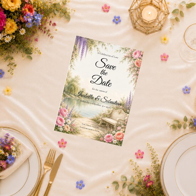 Romantischer Seegarten - Serenitäts-Hochzeit Save The Date (Von Creator hochgeladen)