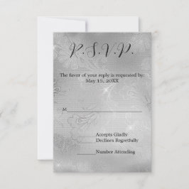 Romantischer Silberlace Wedding RSVP