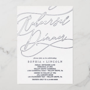 Romantischer Silberstreifen Kalligrafie Probe Aben Folieneinladung