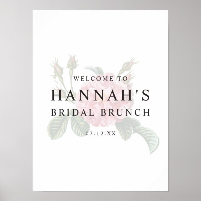 Romantischer Single Rose Brautparty Poster (Vorne)