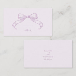 Romantischer Sketched Bow | Lilac Handwrite-Platzk Platzkarte