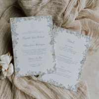 Romantischer Soft Blue Floral Frame auf einer Hoch