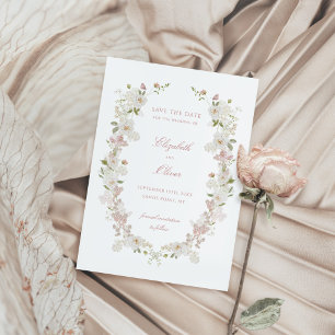 Romantischer Soft Blush Vintage Rahmen Hochzeit Save The Date