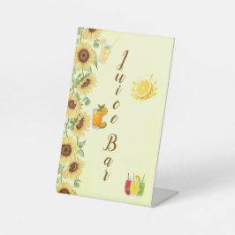 Romantischer Sonnenblumen-Saftbar-Hochzeitsempfang Sockelschild