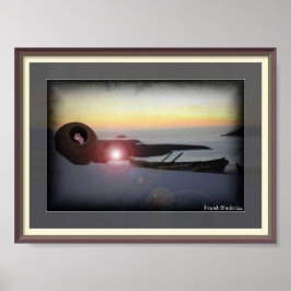 Romantischer Sonnenuntergang am Meeresposter Poster