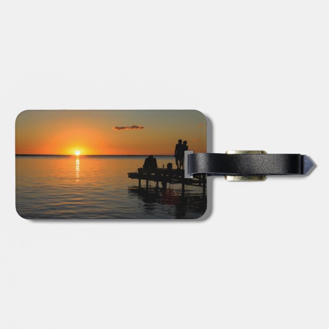 Romantischer Sonnenuntergang Gepäckanhänger (Rückseite horizontal)