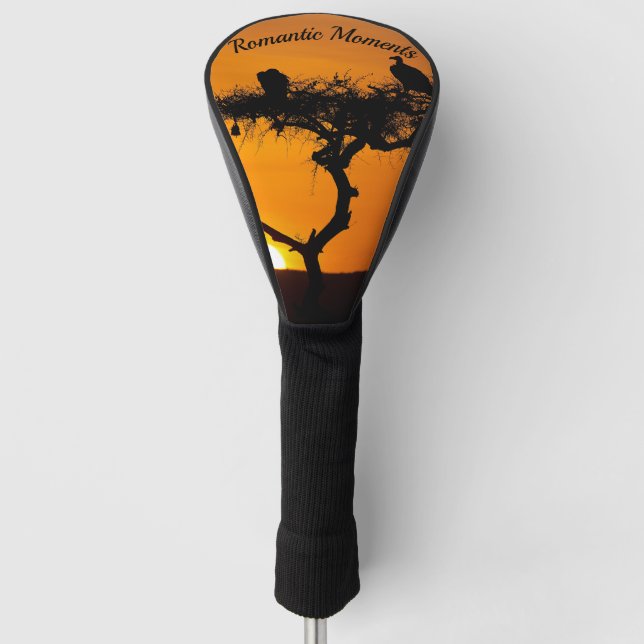 Romantischer Sonnenuntergang in Afrika orange mit  Golf Headcover (Vorderseite)