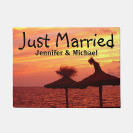 Romantischer Sonnenuntergang in dem Meer - gerade Fußmatte