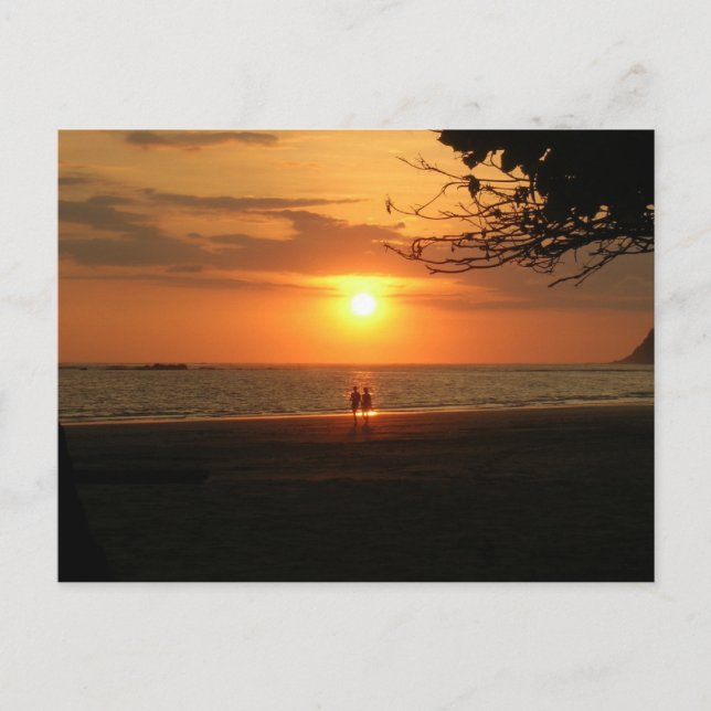 romantischer Sonnenuntergang Postkarte (Vorderseite)