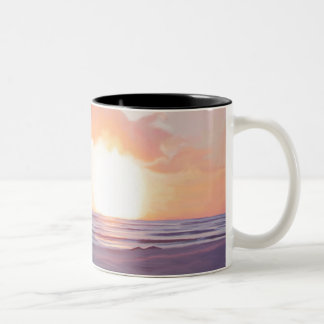 Romantischer Sonnenuntergang Zweifarbige Tasse