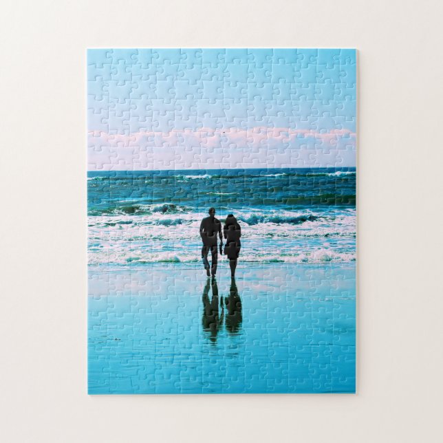 Romantischer Spaziergang am Strand - 11x14 - 252 S Puzzle (Vertikal)