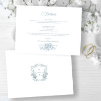Romantischer staubblauer Line-Art-Blumenhochzeit