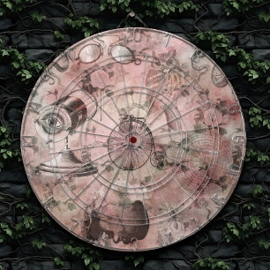 Romantischer Steampunk   Antikes Vintages Ephemera Dartscheibe