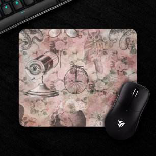 Romantischer Steampunk   Antikes Vintages Ephemera Mousepad