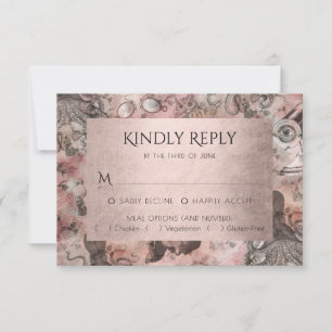 Romantischer Steampunk Antikes Vintages Ephemera RSVP Karte