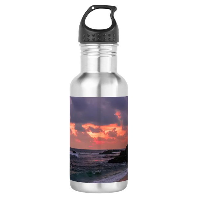 Romantischer Strand in Dusk Edelstahlflasche (Vorderseite)