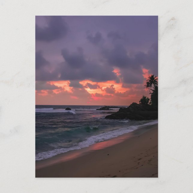 Romantischer Strand in Dusk Postkarte (Vorderseite)