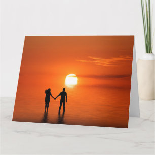 ROMANTISCHER STRAND TROPICAL I LIEBE YOU GREETCARD KARTE
