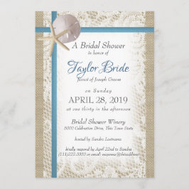 Romantischer Strand und Brautparty von Lace Blue Einladung