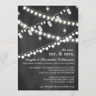 Romantischer String Lights Empfang nur Einladung