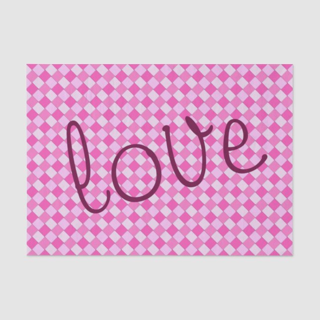 Romantischer Sweet Graphic Woven Pink Custom Text Seidenpapier (Vorderseite)