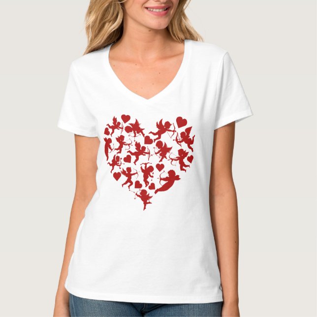 Romantischer Tag des Valentinischen Herzens T-Shirt (Vorderseite)