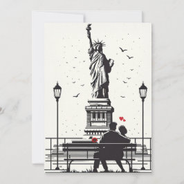Romantischer Tag in New York: Liebe bei Liberty Feiertagskarte