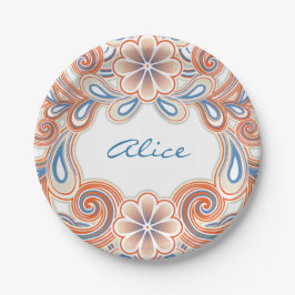 Romantischer Teller mit Vintage-Orangenblumen