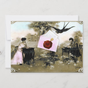 ROMANTISCHER VALENTINSBRIEF MIT ROTEM WACHS-SIEGEL EINLADUNG