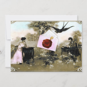 ROMANTISCHER VALENTINSBRIEF MIT ROTEM WACHS-SIEGEL EINLADUNG