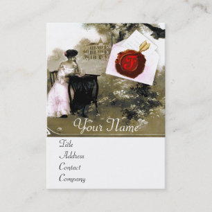 ROMANTISCHER VALENTINSCHREIBER, ROTWACHS SIEGEL MO VISITENKARTE