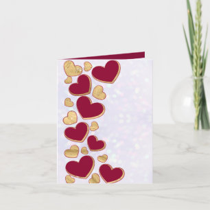 Romantischer Valentinstag   Burgund & Gold Herz Einladung
