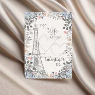 Romantischer Valentinstag Eiffelturm für die Ehefr Karte