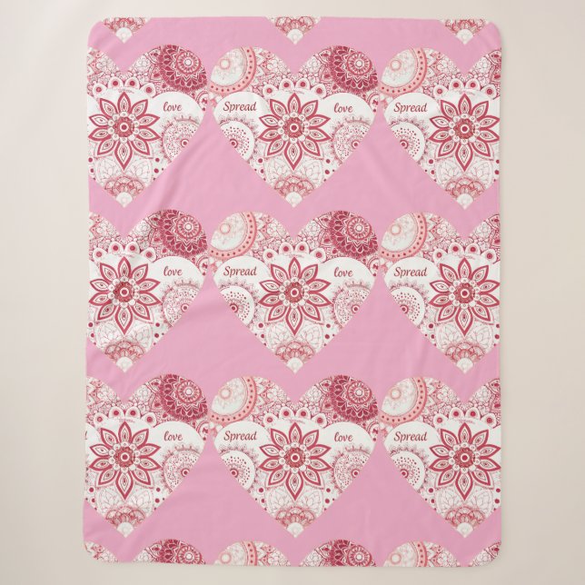 Romantischer Valentinstag Mandala Sherpadecke (Vorderseite)