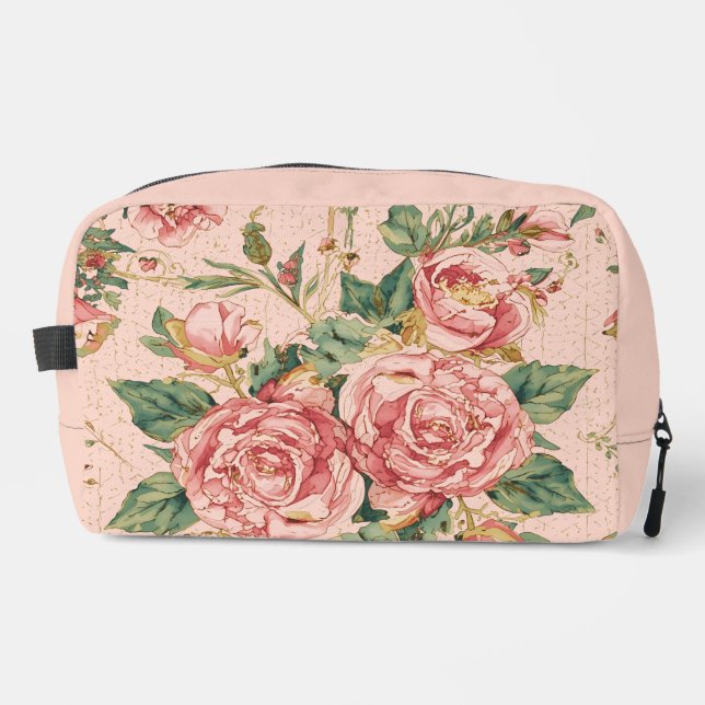 Romantischer Valentinstag mit hübschen Rosen, Rosa Waschbeutel (Vorderseite)