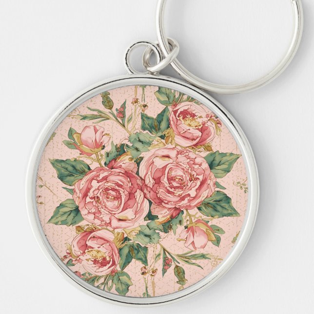 Romantischer Valentinstag mit wunderschönen Rosen, Schlüsselanhänger (Vorne)