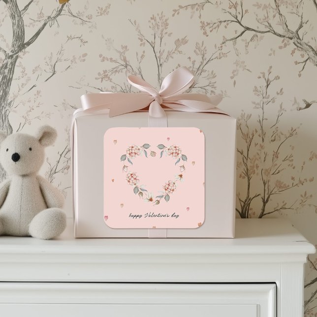 Romantischer Valentinstag Sticker mit Blumenherz (Von Creator hochgeladen)