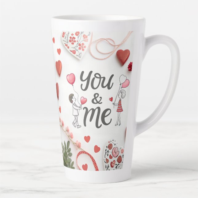 Romantischer Valentinstag "You & Me" Milchtasse (Rechts)