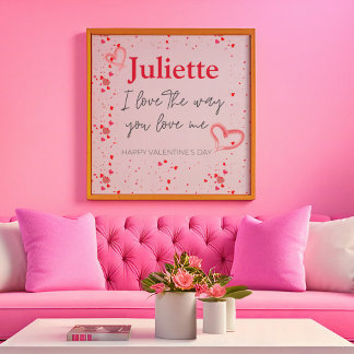 Romantischer Valentinstag zwischen Rosa und Rotem Poster