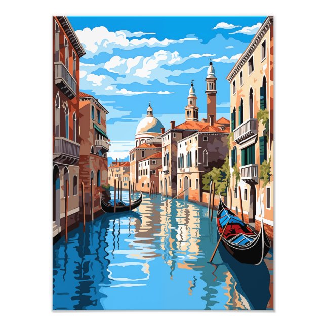 Romantischer Venedig-Kanal: Gondola und Blue Sky Fotodruck (Vorne)