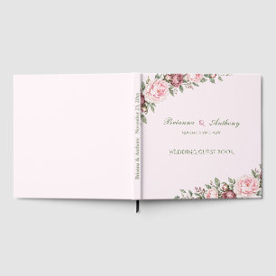 Romantischer verstaubter Rosen-Pfingstrosen-Botani Gästebuch