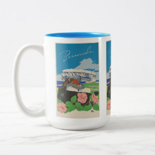 Romantischer Vintage-Bermuda-Reisebecherr Zweifarbige Tasse