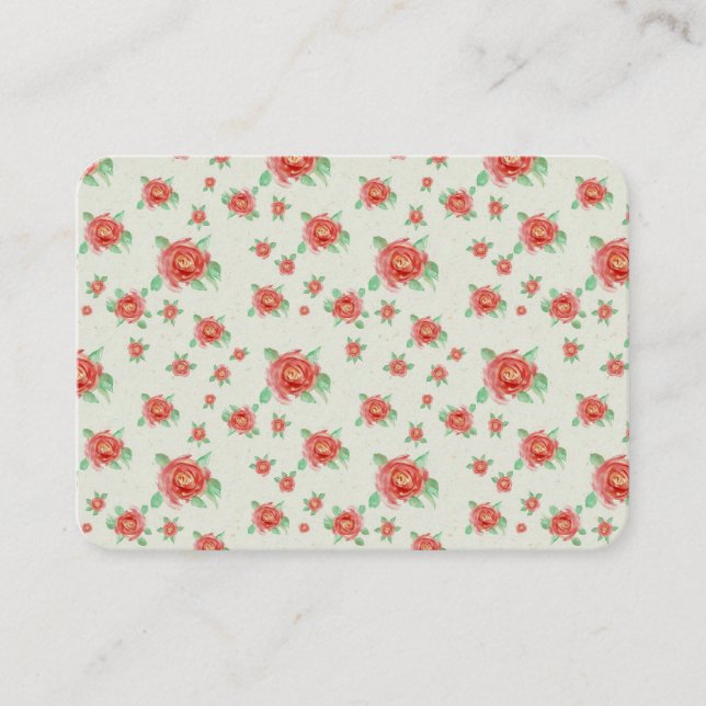 Romantischer Vintage-Rosen-Garten  Platzkarte (Vorderseite)
