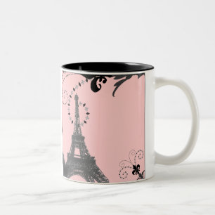 Romantischer Vintager Eiffelturm Paris Wedding Zweifarbige Tasse
