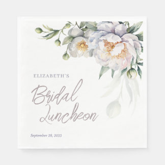Romantischer Wasserfarb-Pfingstrosen-Cluster-Braut Serviette